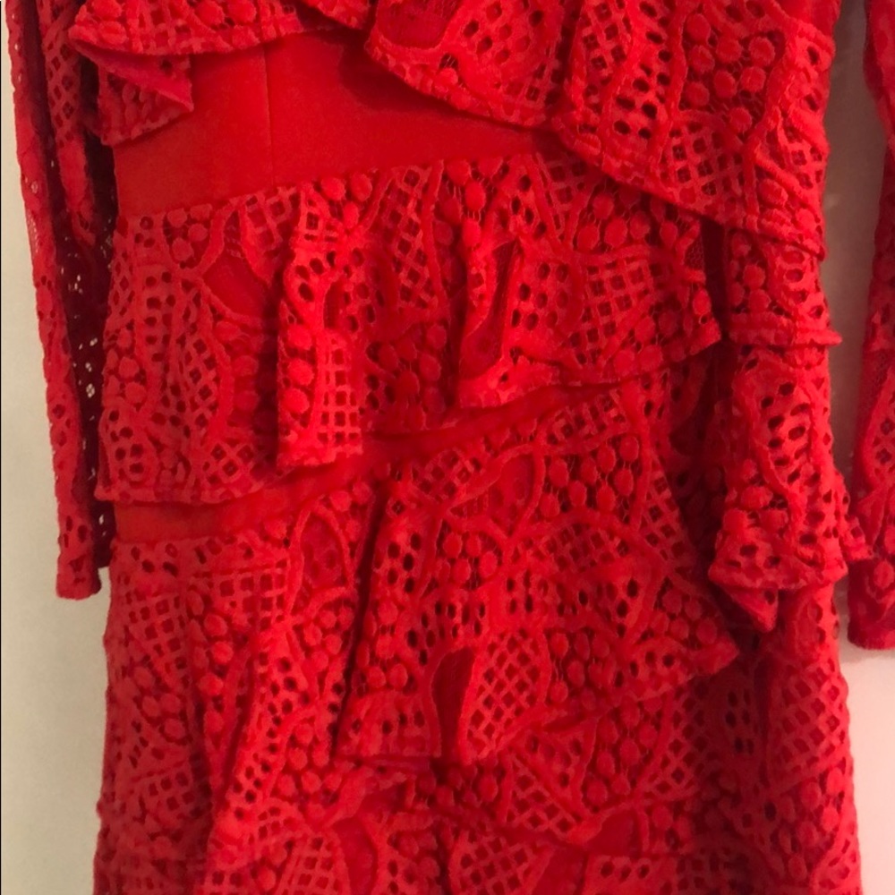 Aijek Red Ruffle Dress - Picture 3 of 5